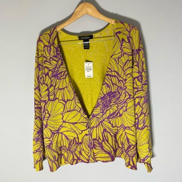 Ashley Stewart Sweaters - Ashley Stewart Sweater Cardigan Size 26 Citronelle NWT Half Zipper Rayon